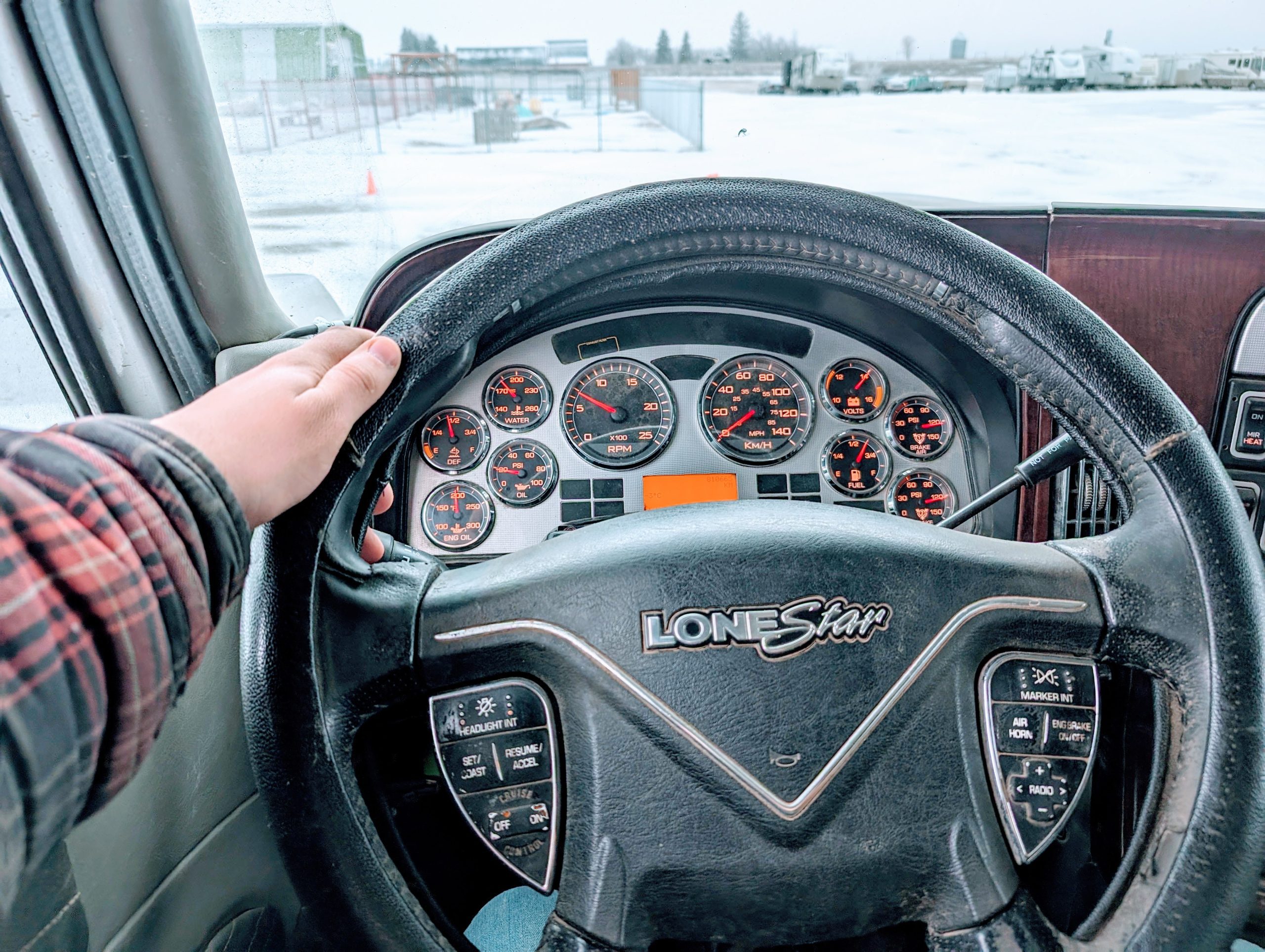 Lady Driving Semi Truck